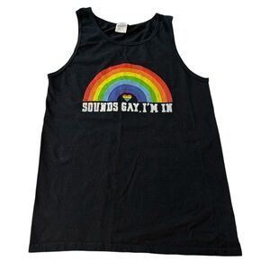 Black rainbow sounds gay im in tank top Small